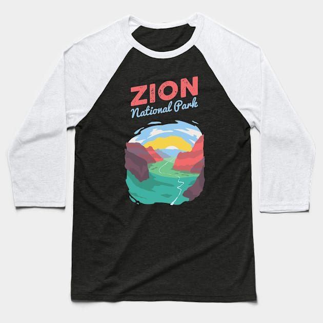 Zion National Park Baseball T-Shirt by Shiva121